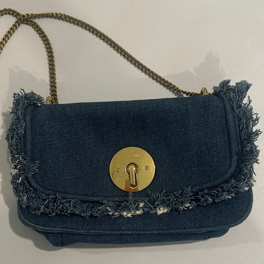 See By Chloe Dark Blue Crossbody with Gold Details